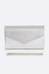 Womens Rhinestone Glitter Envelope Clutch Bag | Zarnesh